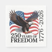 Serviette En Papier Bald Eagle American Flag 250 Years of Freedom (Devant)