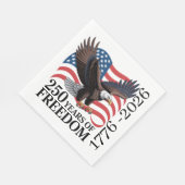 Serviette En Papier Bald Eagle American Flag 250 Years of Freedom (Coin)