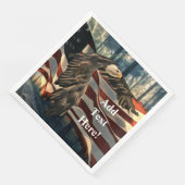 Serviette En Papier Bald Eagle American Flag Country Road Diner (Coin)