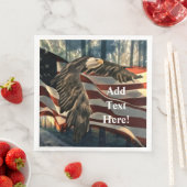 Serviette En Papier Bald Eagle American Flag Country Road Diner (En situation)