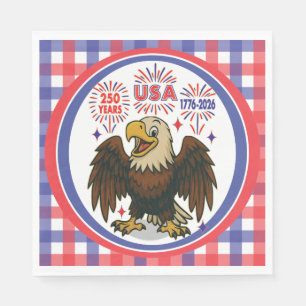 Serviette En Papier Bald Eagle avec Fireworks - USA 250 ans 1776-2026