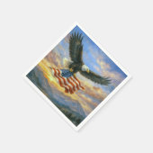 Serviette En Papier Bald Eagle Flying With American Flag (Coin)