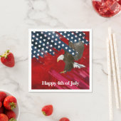 Serviette En Papier Bald Eagle on American Flag Abstract (En situation)
