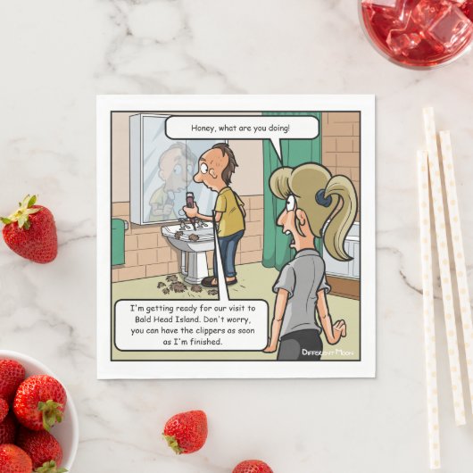 Serviette En Papier Bald Head Island Funny Party Napkins (En situation)