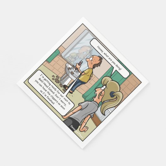Serviette En Papier Bald Head Island Funny Party Napkins (Coin)
