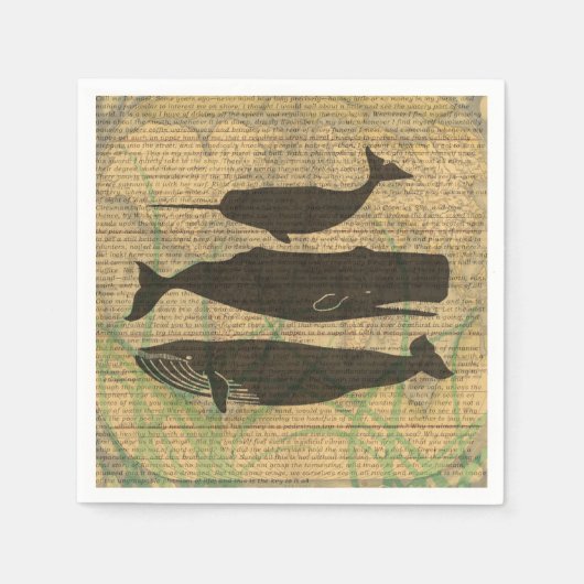 Serviette En Papier Baleine antique Vie marine (Devant)