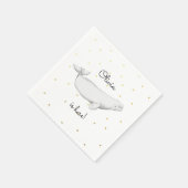 Serviette En Papier Baleine Beluga personnalisée Nouvelle douche bébé (Coin)