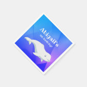 Serviette En Papier Baleine Beluga personnalisée Océan bleu Anniversai (Coin)