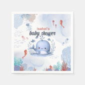 Serviette En Papier baleine bleue sous baby shower marin (Devant)