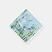 Serviette En Papier Baleine Bleue Sous La Mer Boy Anniversaire (Coin)