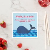 Serviette En Papier Baleine, c'est un Baby shower garçon serviettes (En situation)