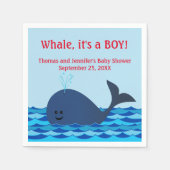 Serviette En Papier Baleine, c'est un Baby shower garçon serviettes (Devant)