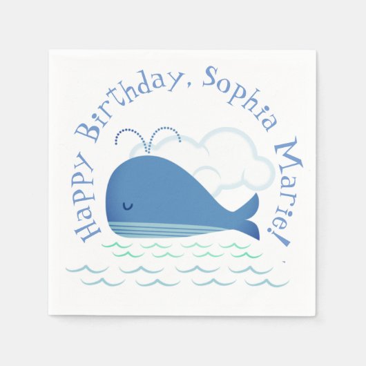 Serviette En Papier Baleine détendue (Devant)