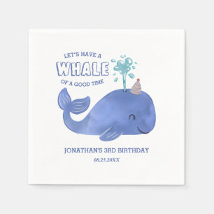 Serviette En Papier Baleine D'Un Casquette De Fête Temps Mignonne Anni