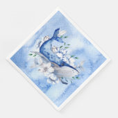 Serviette En Papier Baleine D'Un Temps (Coin)