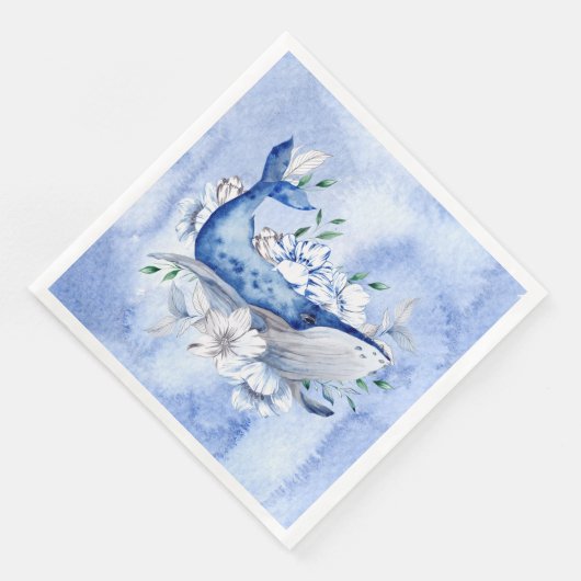 Serviette En Papier Baleine D'Un Temps (Coin)