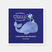 Serviette En Papier Baleine d'un temps mignon Casquette de fête Marine (Devant)
