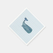 Serviette En Papier Baleine Ocean Blue Stripe Papier Napkin (Coin)