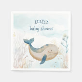 Serviette En Papier Baleine sous le Baby shower Sea Boy (Devant)