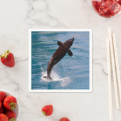 Serviette En Papier Baleine tueuse sautant hors de l'eau (En situation)