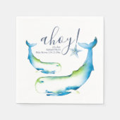 Serviette En Papier Baleines bleues et Starfish Ocean Douche personnal (Devant)
