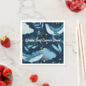 Serviette En Papier Baleines Surf Vagues cosmiques Design Constellatio (En situation)
