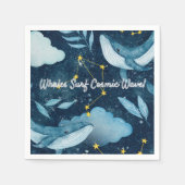 Serviette En Papier Baleines Surf Vagues cosmiques Design Constellatio (Devant)