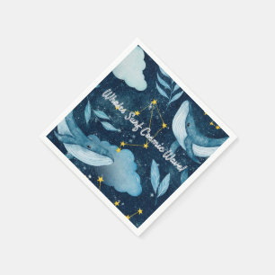 Serviette En Papier Baleines Surf Vagues cosmiques Design Constellatio