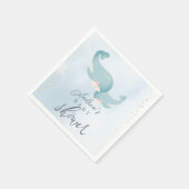 Serviette En Papier Baleines Watercolor Blue Boy Baby shower (Coin)