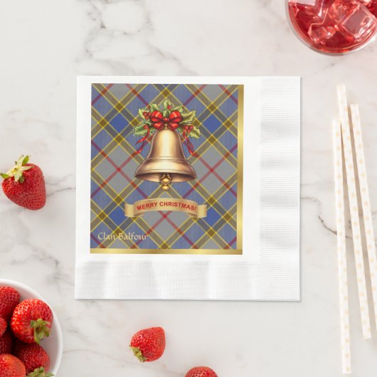 Serviette En Papier Balfour personnalisé Tartan Noël (En situation)