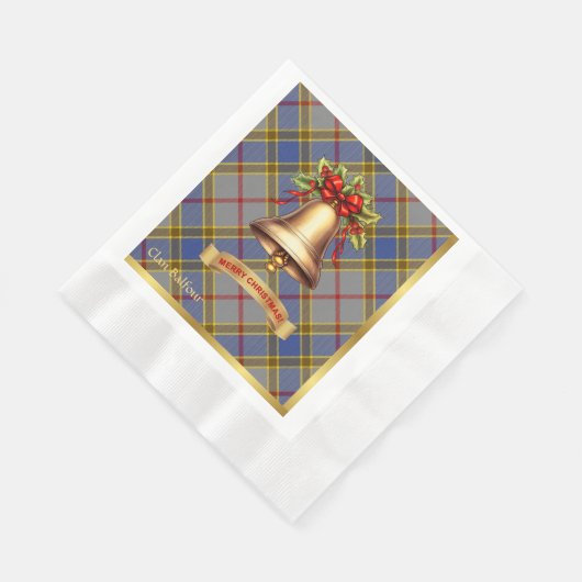 Serviette En Papier Balfour personnalisé Tartan Noël (Coin)