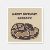 Serviette En Papier Ball Python Snake, Brown et Tan Personnalisé (Devant)