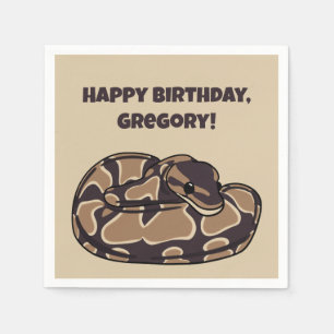 Serviette En Papier Ball Python Snake, Brown et Tan Personnalisé