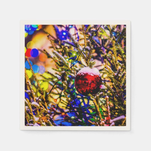 Serviette En Papier Ball rouge Noël (Devant)