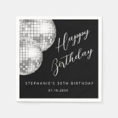 Serviette En Papier Balle d'Adulte Argent et Black Disco (Devant)