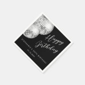 Serviette En Papier Balle d'Adulte Argent et Black Disco (Coin)