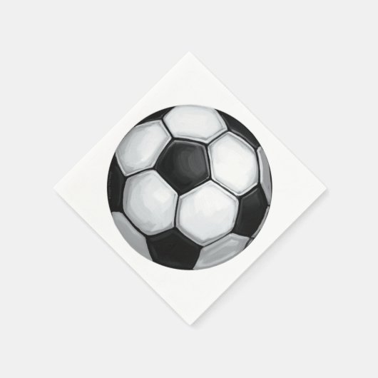 Serviette En Papier Balle de football noir et blanc (Coin)
