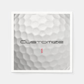 Serviette En Papier Balle de golf blanche texturée avec nom et numéro  (Devant)