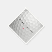 Serviette En Papier Balle de golf blanche texturée avec nom et numéro  (Coin)