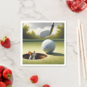 Serviette En Papier Balle de golf et souris (En situation)