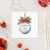 Serviette En Papier Balle de golf thème de Noël (En situation)