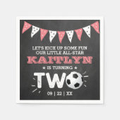 Serviette En Papier Balle de soccer étoile 2e anniversaire (Devant)