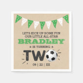 Serviette En Papier Balle de soccer étoile 2e anniversaire (Devant)