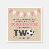 Serviette En Papier Balle de soccer étoile 2e anniversaire (Devant)