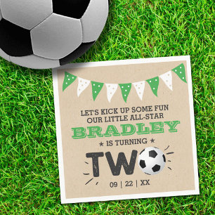 Serviette En Papier Balle de soccer étoile 2e anniversaire