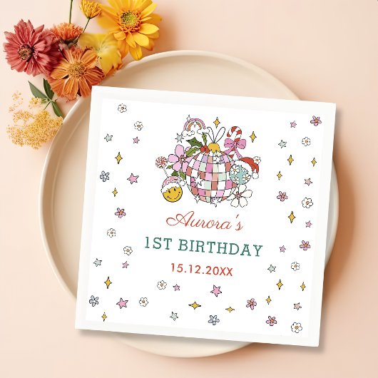 Serviette En Papier Balle Disco super Noël Anniversaire Fête Napkins