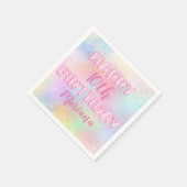 Serviette En Papier Balle rose arc-en-ciel fête d'anniversaire (Coin)