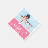 Serviette En Papier Ballerina Afro-Américaine Pink Tutu Anniversaire N (Coin)