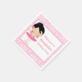 Serviette En Papier Ballerina aux cheveux noirs mignons fête d'anniver (Coin)
