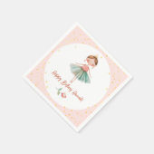 Serviette En Papier Ballerina Ballet rose Anniversaire (Coin)
